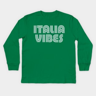 Italia Vibes Italy Italian Italiano Retro Heritage Kids Long Sleeve T-Shirt